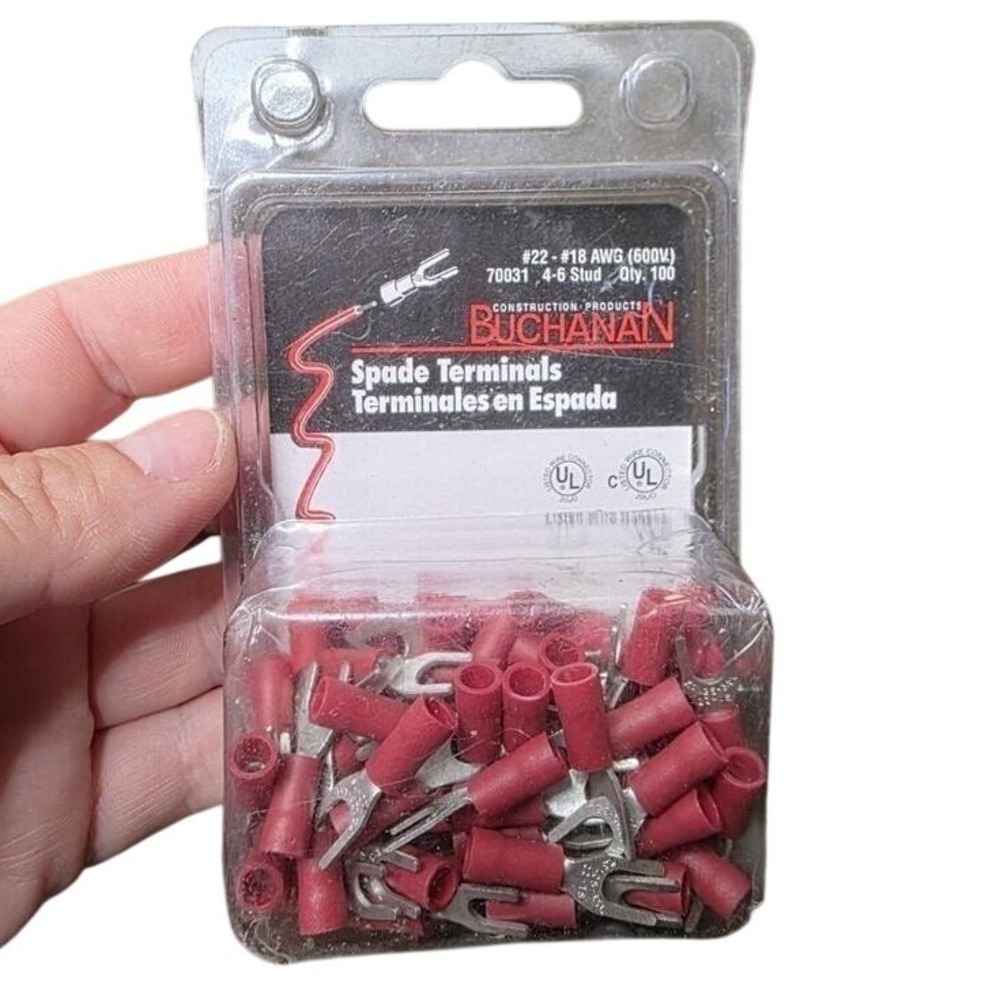 Buchanan AW2120-2 Spade Terminals #22 20 18 stud‎ 22-18 AWG Wire Qnt 103